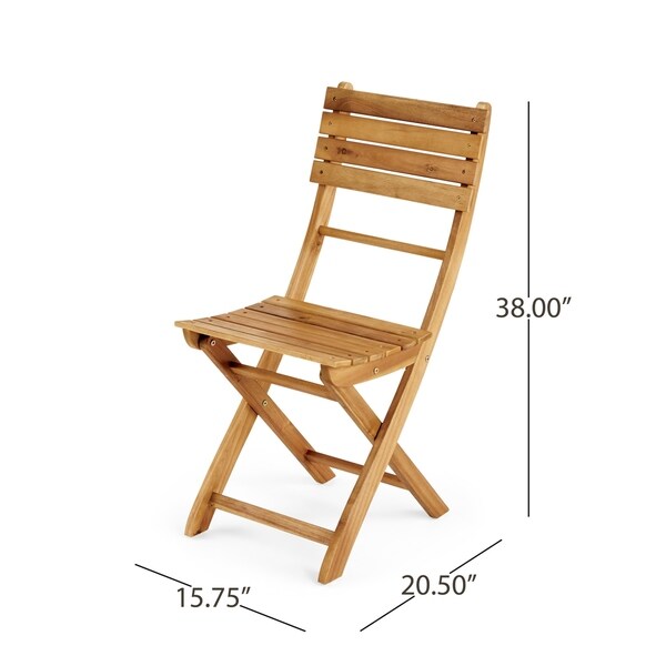 Westmount Outdoor 2 Seater Half-Round Folding Acacia Wood Bistro Table Set by Christopher Knight Home -  - 28807622