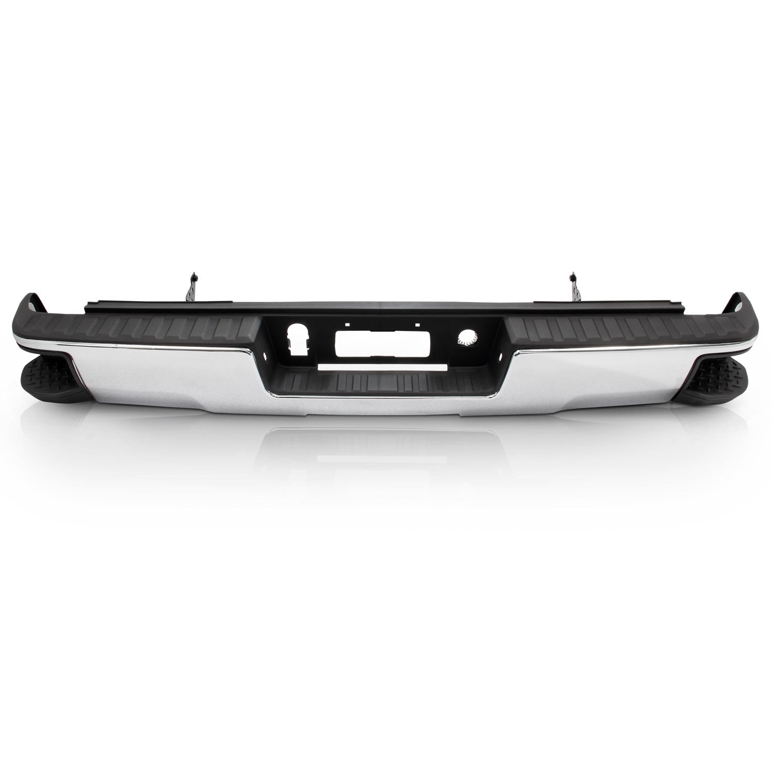 For 14-18 Silverado/Sierra 1500 Black Rear Step Bumper w/o Sensor Holes w/Conner