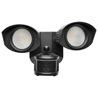 SATCO 100 Watt Equivalent 1900 Lumen 90 Degree Black Motion Sensing Integrated LED Flood Light 65215