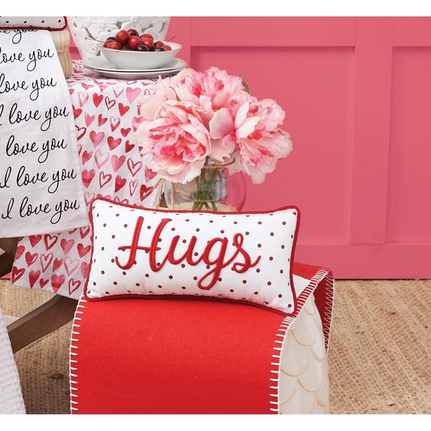 X 12 quot Hugs Dot Petite Valentine x27 s Day Decorative Throw Pillow