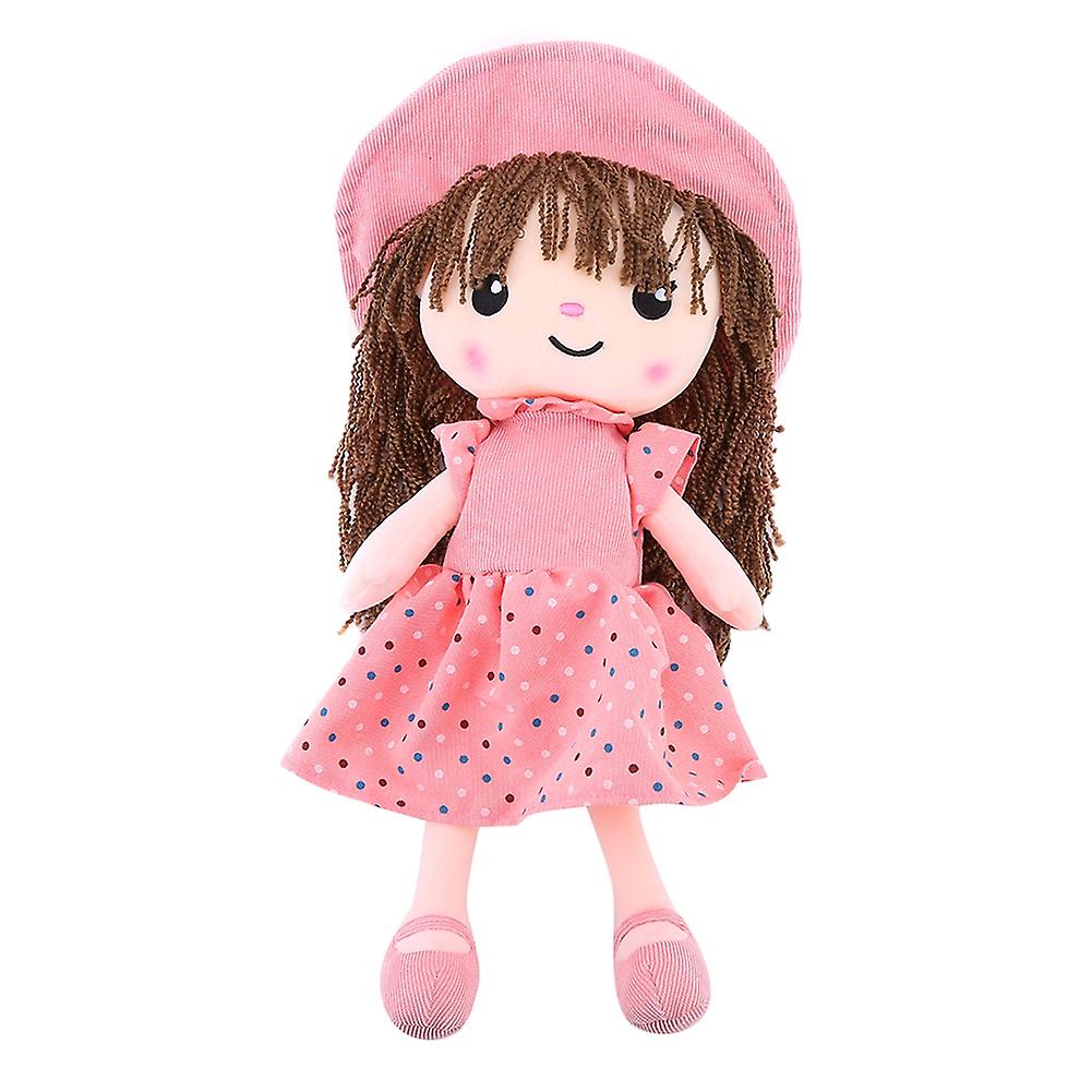 Fluffy Rag Doll Plush Stuffed Toy Soft Doll Gifts With Hat Skirt Princess Plush Toy Cute Little Girls Dolls Companion Toys For Christmas Birthday Gift