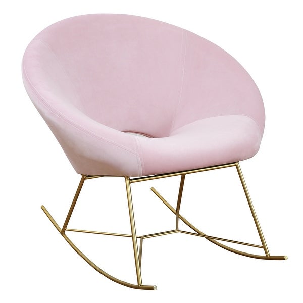 Nolan Blush Rocking Velvet Chair