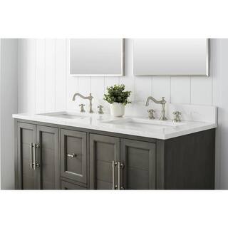 Vanity Art Chambery 54 in. W x 22 in. D x 34.5 in. H Bathroom Vanity in Silver Grey with Engineered Marble Top VA5054-SG