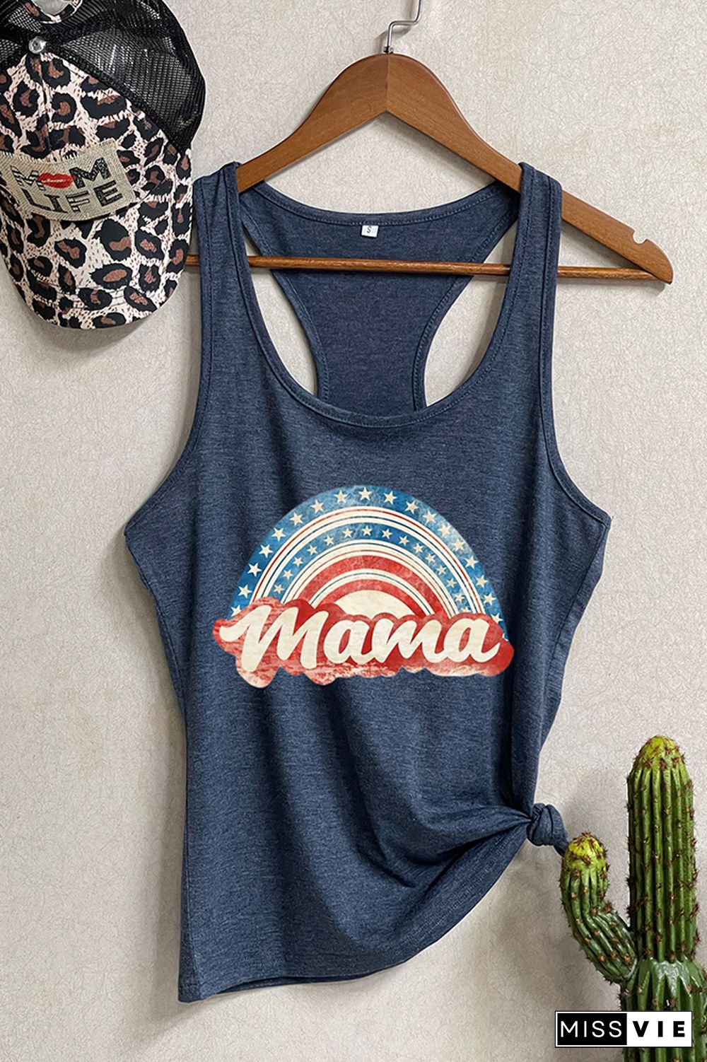 American Dude Print Sleeveless Tank Top Wholesale