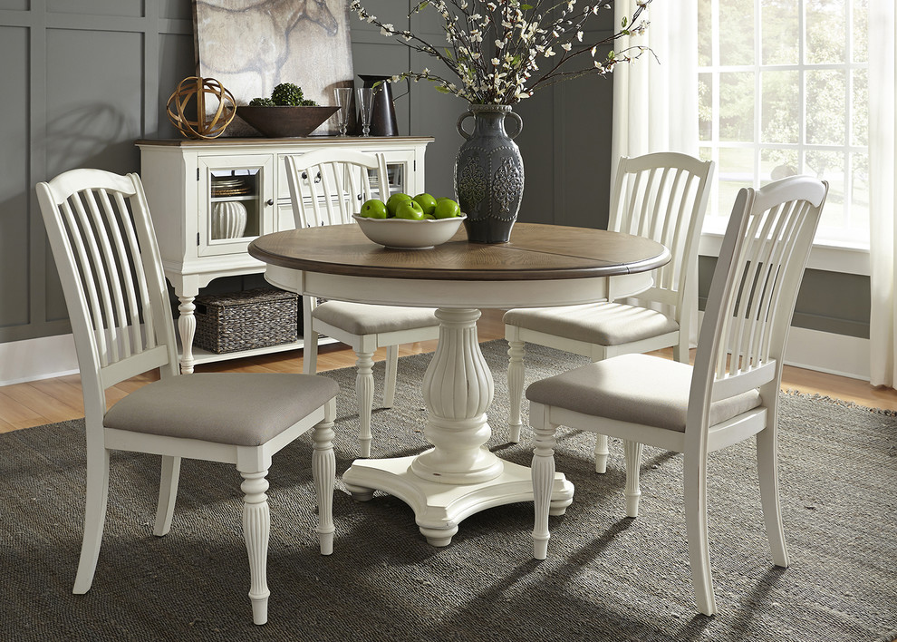 Emma Mason Signature Homer Fret Slat Back Side Chair in Nutmeg/White (Set of 2)   Traditional   Dining Chairs   by Emma Mason  Houzz