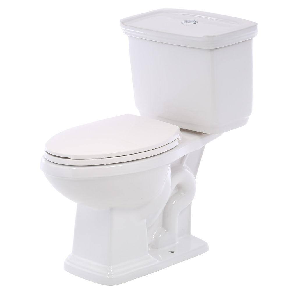 Glacier Bay 2-piece 1.0 GPF1.28 GPF High Efficiency Dual Flush Elongated Toilet in White N2430E