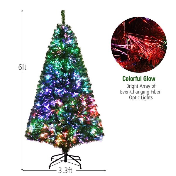 Fiber Optic Artificial Christmas Tree Pre lit Spruce Tree