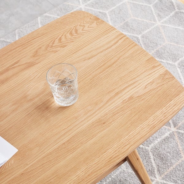 Solid Wood Center Low Table with Storage Shelf