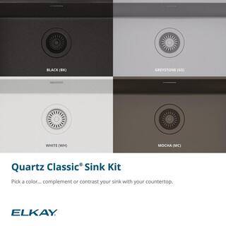 Elkay Classic White Quartz 33 in. Single-Bowl Undermount Kitchen Sink with Filtered Faucet and Accessories ELGRU13322WHFLC