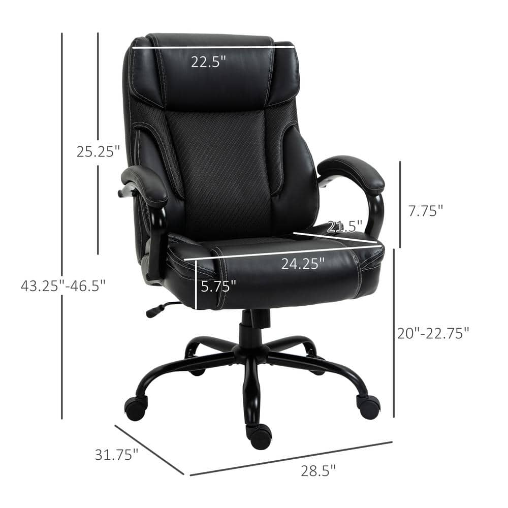 Vinsetto Brown, Big and Tall Ergonomic Executive Office Chair High Back Adjustable Computer Task Chair Swivel PU Leather 921-462