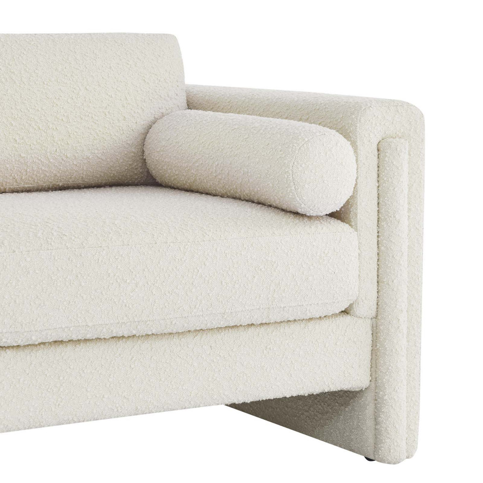 Visible Boucle Fabric Loveseat   Ivory   Transitional   Loveseats   by First of a Kind USA Inc  Houzz