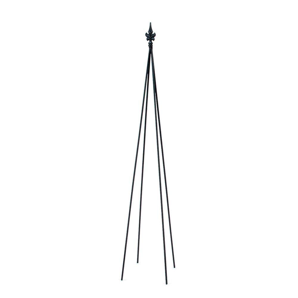 ACHLA DESIGNS 58 in. Tall Black Powder Coat Fleur-De-Lis Garden Trellis Tool FT-20