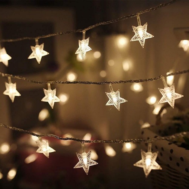 Twinkle Star 100ct Led Star String Lights Plug In Fairy String Lights Waterproof Indoor Outdoor