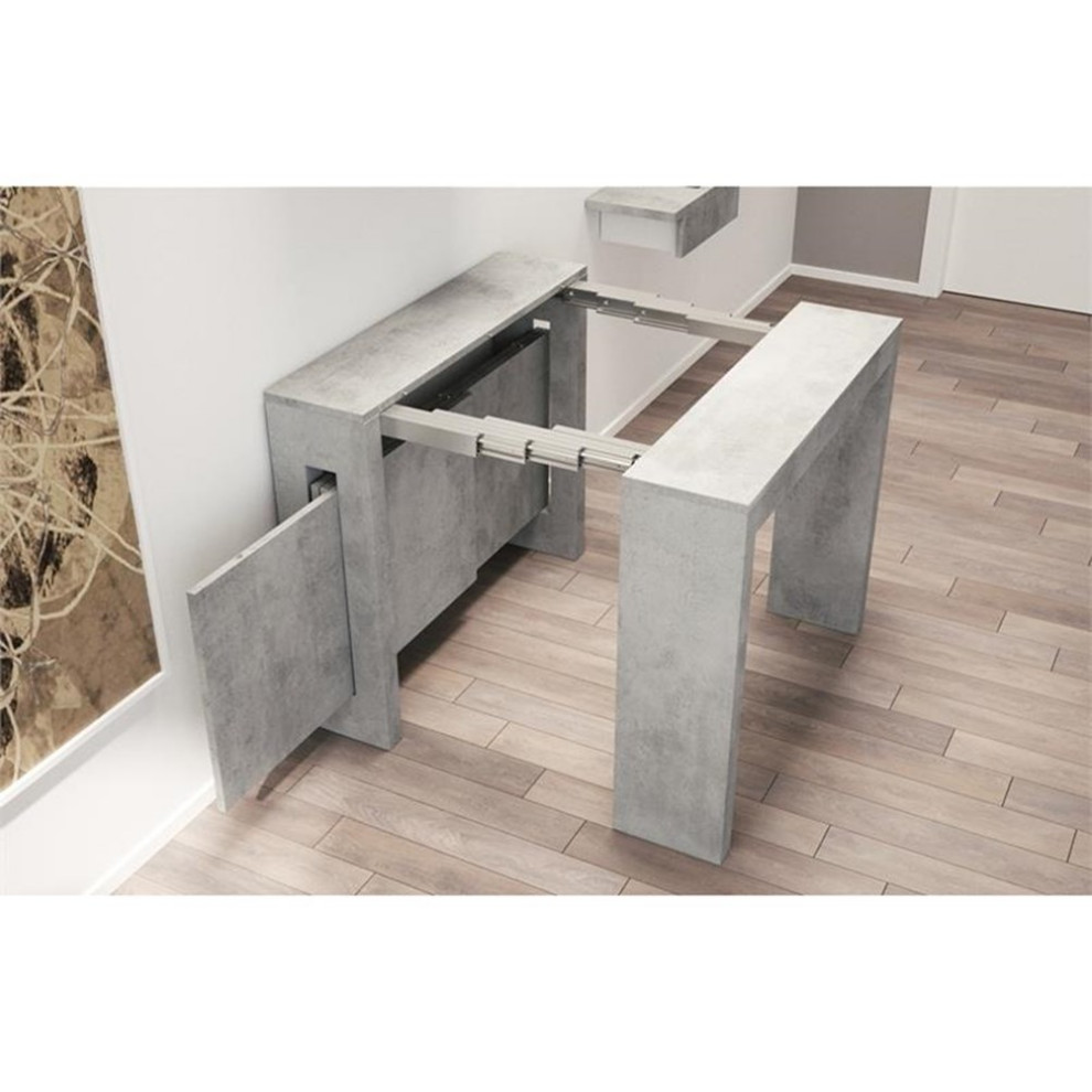 Casabianca Modern Erika Engineered Wood Italian Extendable Console Table in Gray   Transitional   Console Tables   by Homesquare  Houzz