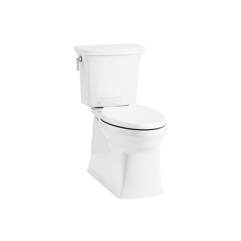 KOHLER Corbelle Comfort Height 2-Piece 1.28 GPF Single Flush Elongated Toilet with Continuous Clean in White 5709-0