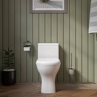 EAGO 1-Piece 0.81.6 GPF Dual Flush Elongated Toilet in White TB353