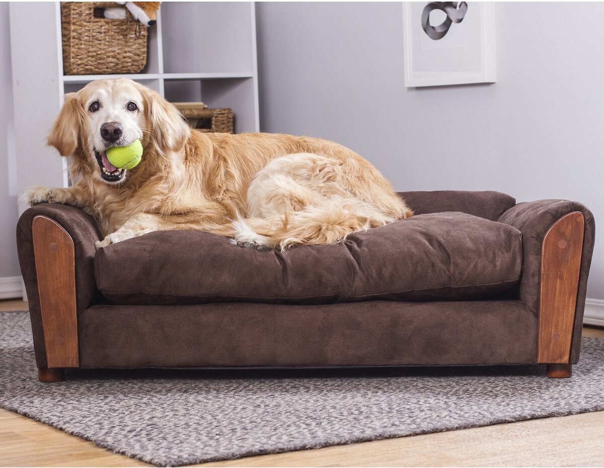 Moots VIP Microsuede Oak Couch Orthopedic Elevated Cat and Dog Bed w/ Removable Cover