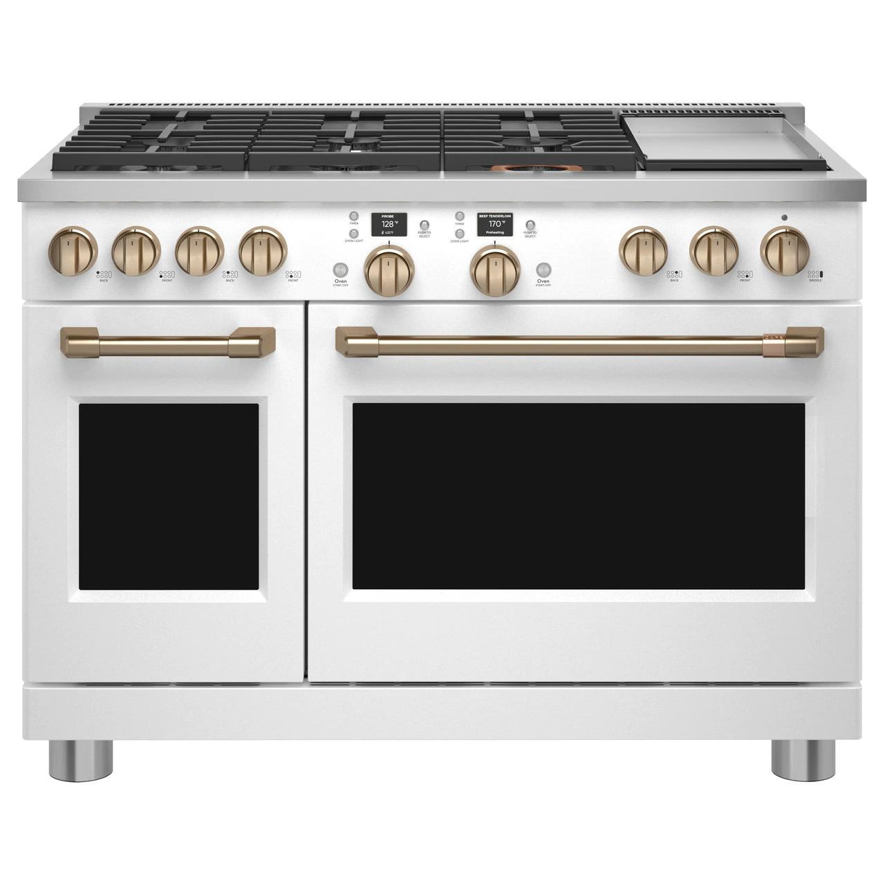 Caf¨¦ 48-inch Freestanding Dual-Fuel Range with 6 Burners and Griddle C2Y486P4TW2