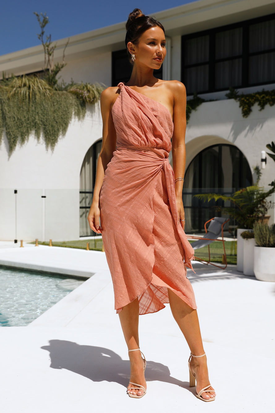 Golden Vibes Midi Dress Blush