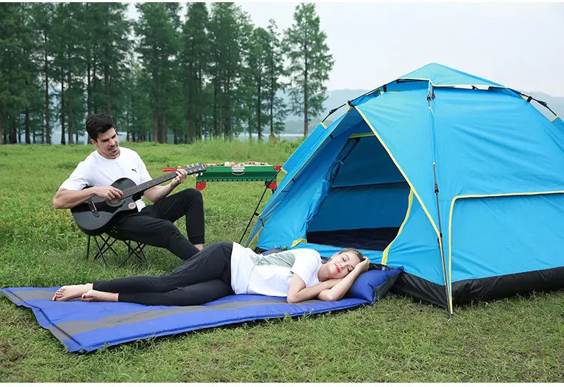 Double self inflatable tent camping sleeping mat