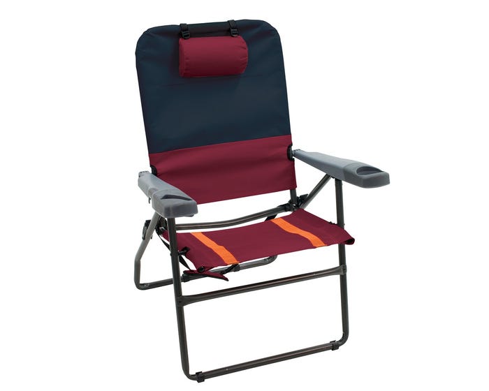 RIO Gear 4-Position Aluminum 17 in. Chair - Charcoal/Oxblood GR617-430-1