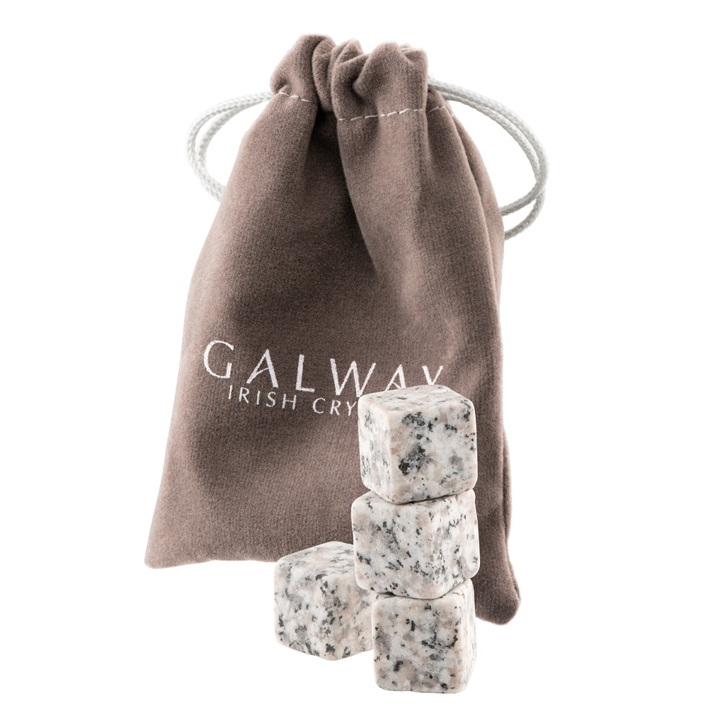 Galway Crystal Cooling Stones Set of 4  - White/Grey Granite