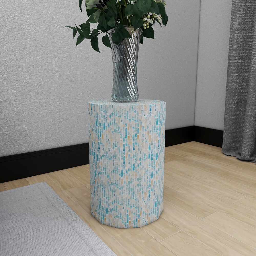 Blue Mother of Pearl Handmade Accent Table