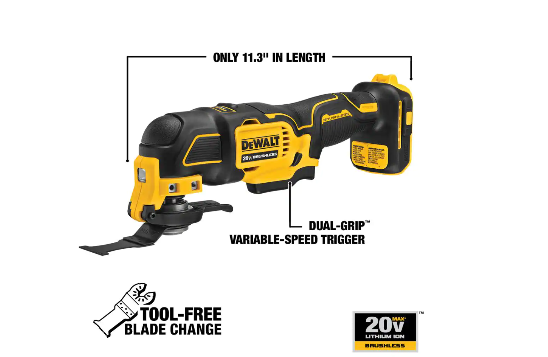 DEWALT DCS354B ATOMIC 20-Volt MAX Cordless Brushless Oscillating Multi-Tool (Tool-Only)