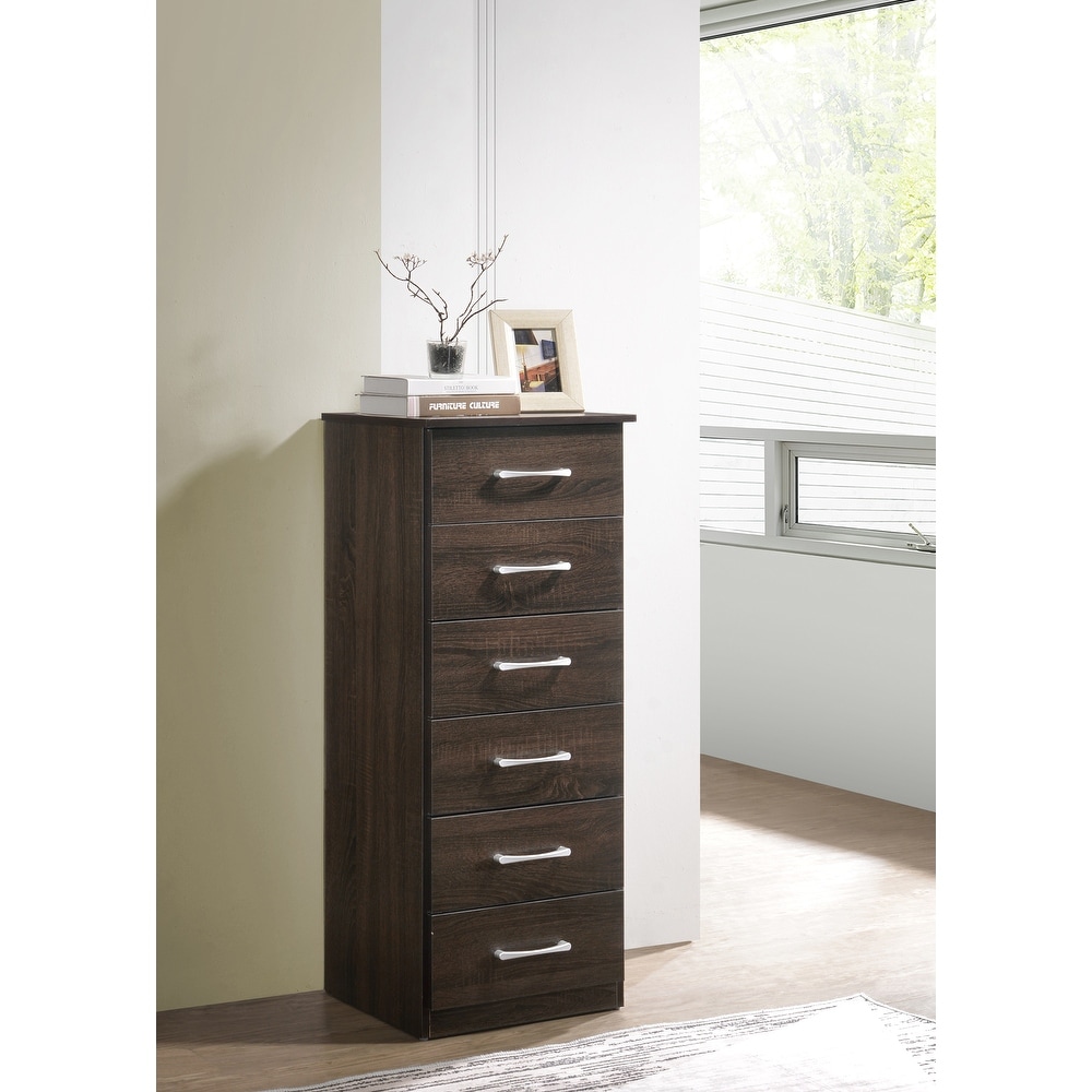 Boston 6 Drawer Chest of Drawers (18 in L. X 16 in W. X 46 in H)