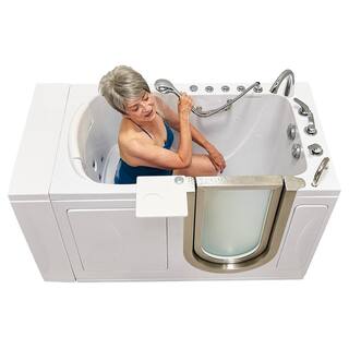 Ella Royal 52 in. x 31.5 in. Right Drain Walk-In Combination Bathtub in White Heated Seat Carrara Wall Surround 931185PhCWS