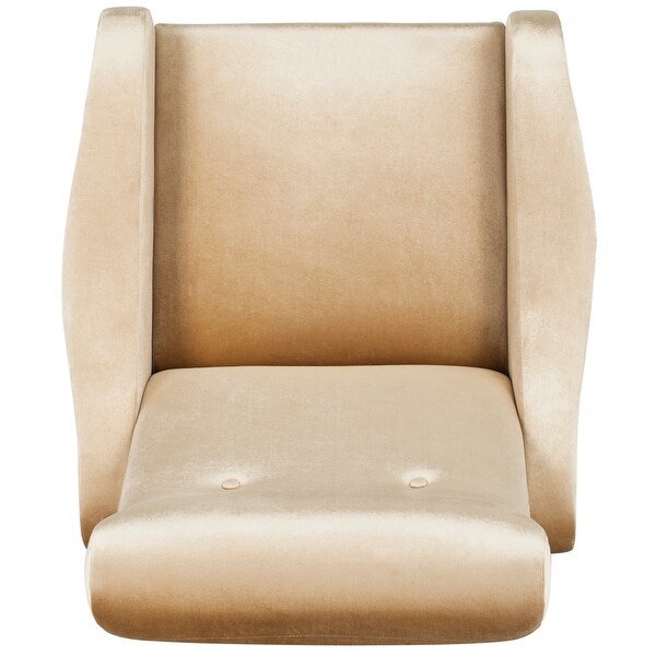 SAFAVIEH Mid-Century Modern Retro Elicia Velvet Camel Club Chair - 28.5 x 35 x 37