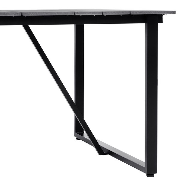 Patio Aluminum Dining Table Outdoor Patio 6 Person Rectangular Table