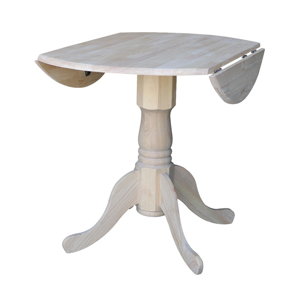 International Concepts Unfinished Round 36 inch Drop leaf Dining Table