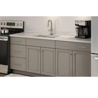 Hampton Bay Courtland Shaker Assembled 36 in. x 34.5 in. x 24 in. Stock Sink Base Kitchen Cabinet in Sterling Gray Finish SB36-CSG