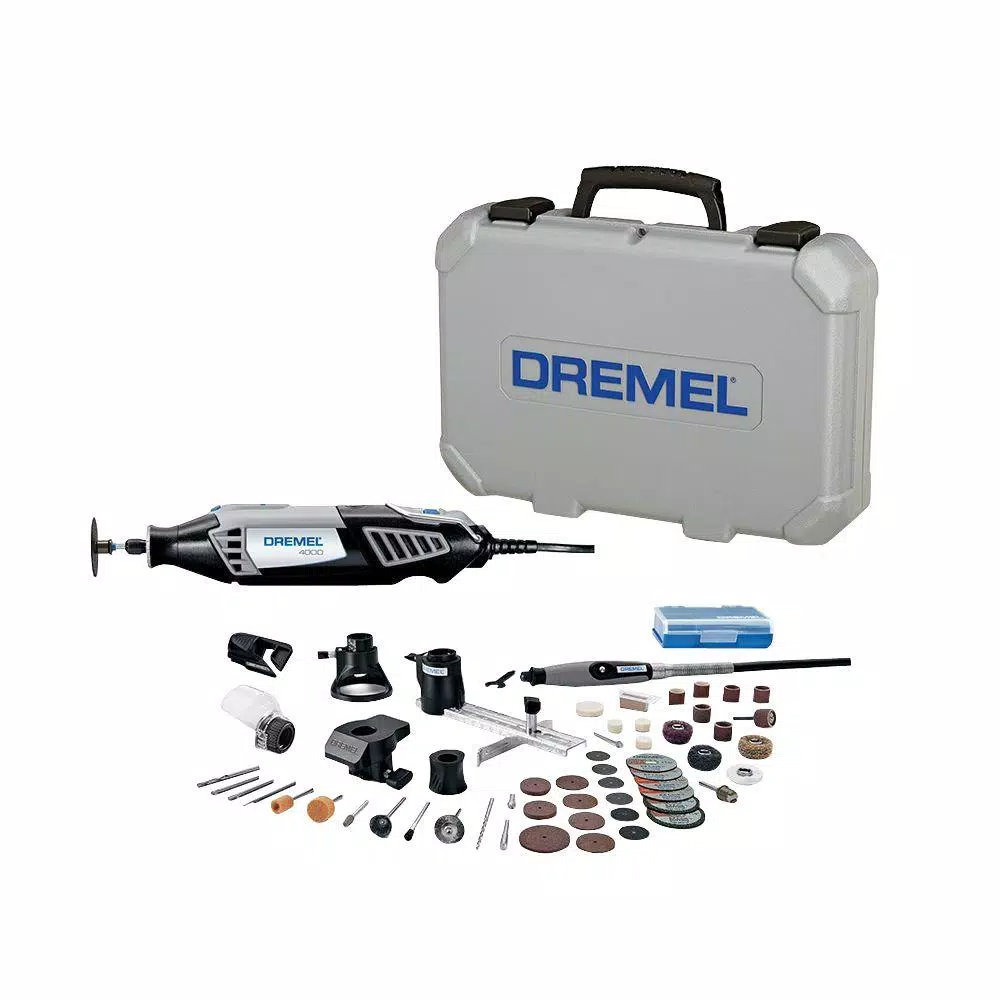 Dremel 4000 Series 1.6 Amp Variable Speed Corded High Performance Rotary Tool Kit with 50 Accessories， 6 Attachments and Case and#8211; XDC Depot