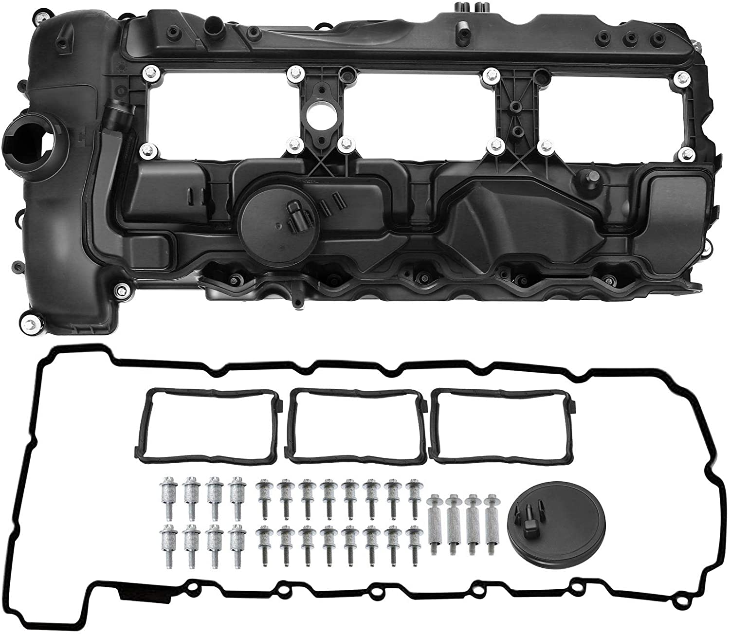 A-Premium Engine Valve Cover with Gasket Compatible with BMW X1/3/4/5/6 2011-2019 335i 535i 2011-2015 740i 740Li 2013-2015 3.0L 11127570292