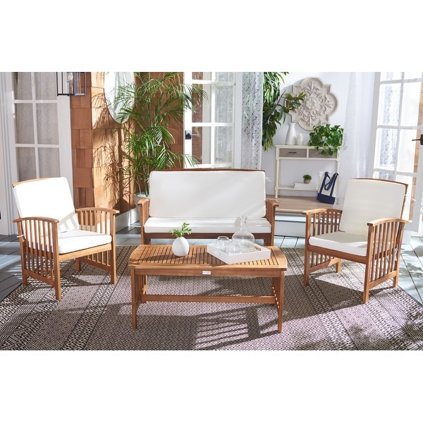 SAFAVIEH Outdoor Rocklin 4piece Conversation Patio Set