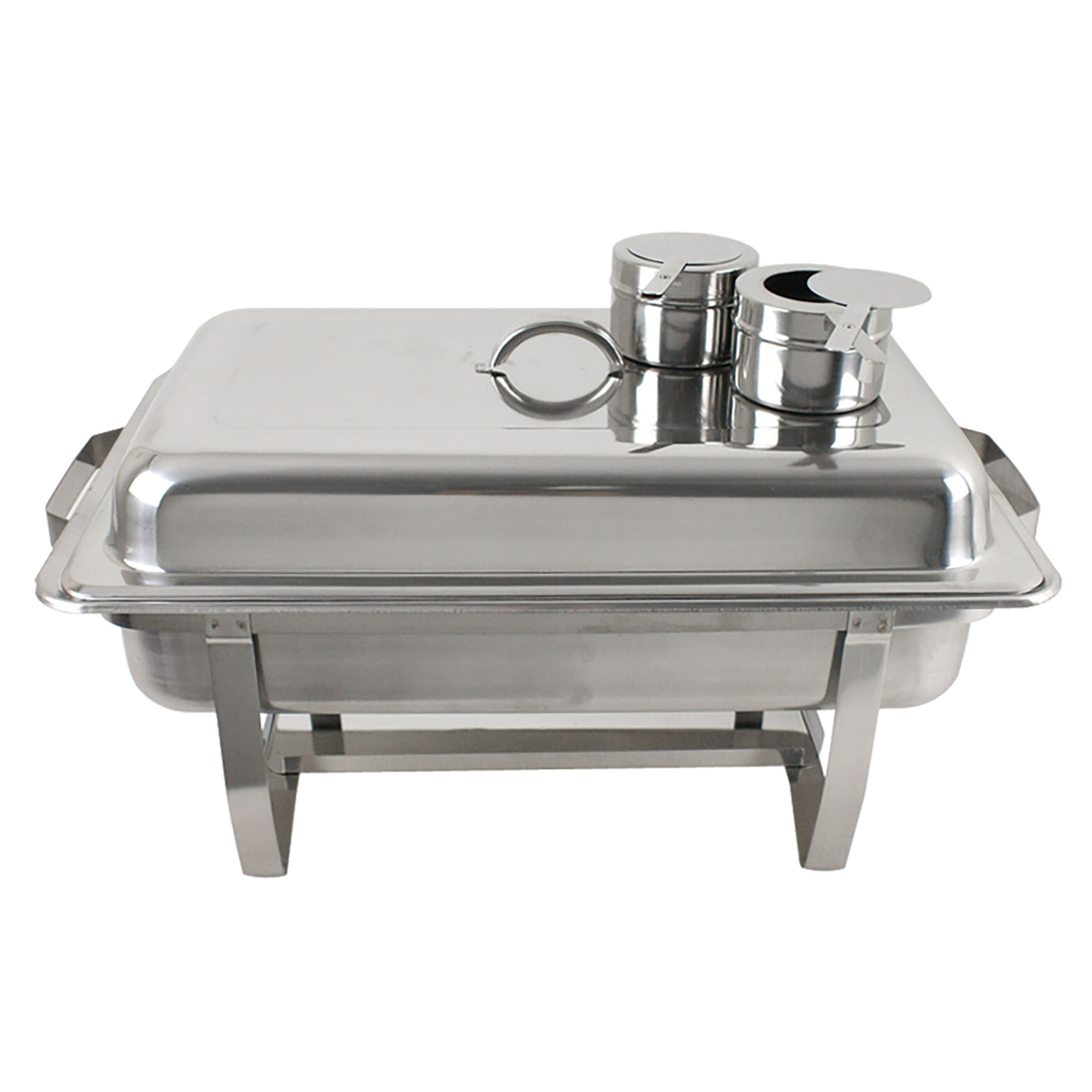 ZENSTYLE Stainless Steel Chafing Dish Buffet Set with Two Fuel Safety Burners Set of 4 Silver