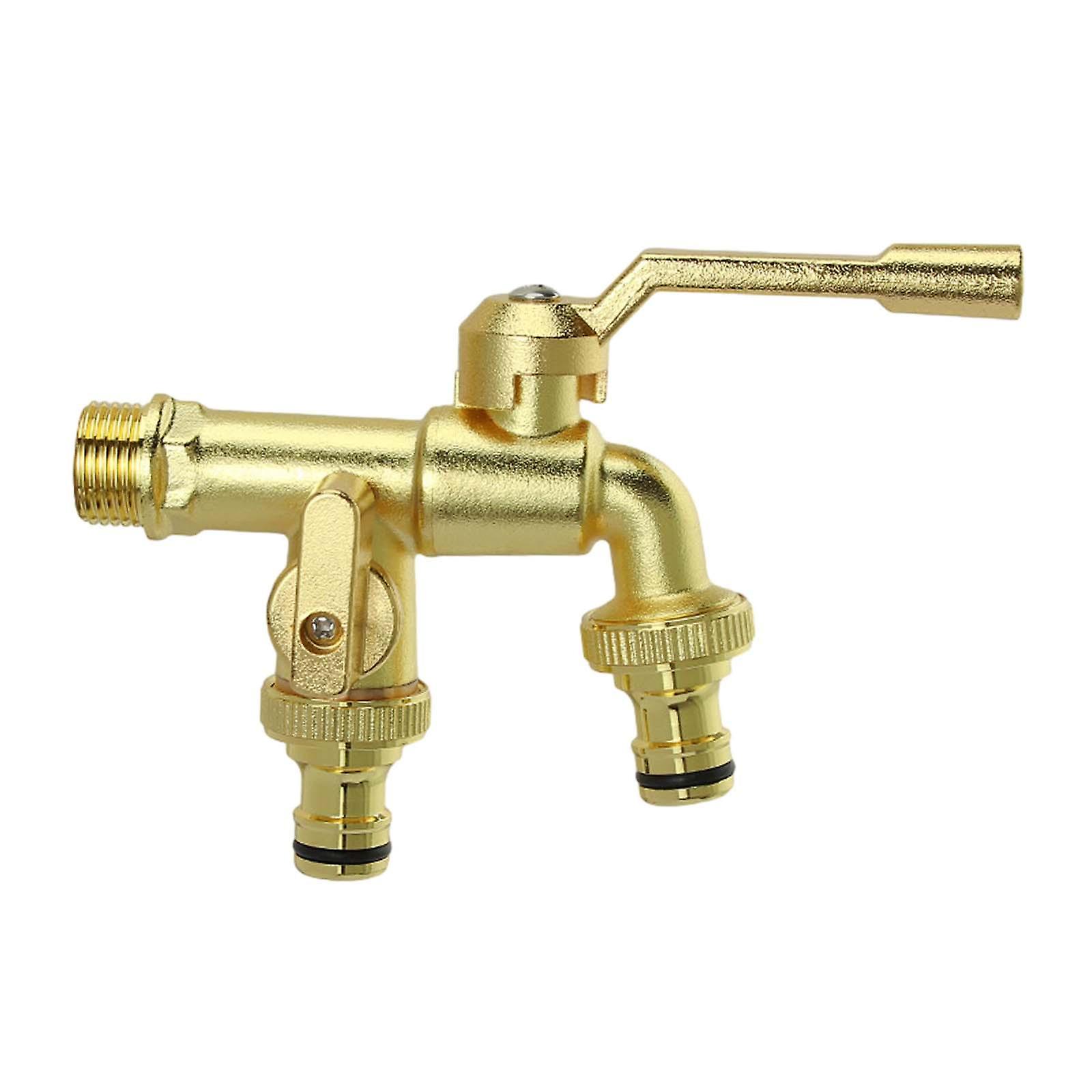 Outdoor Garden Faucet Anti Frost Irrigation Hose Bibb For Lawn Watering Home Gold 0.75in Out