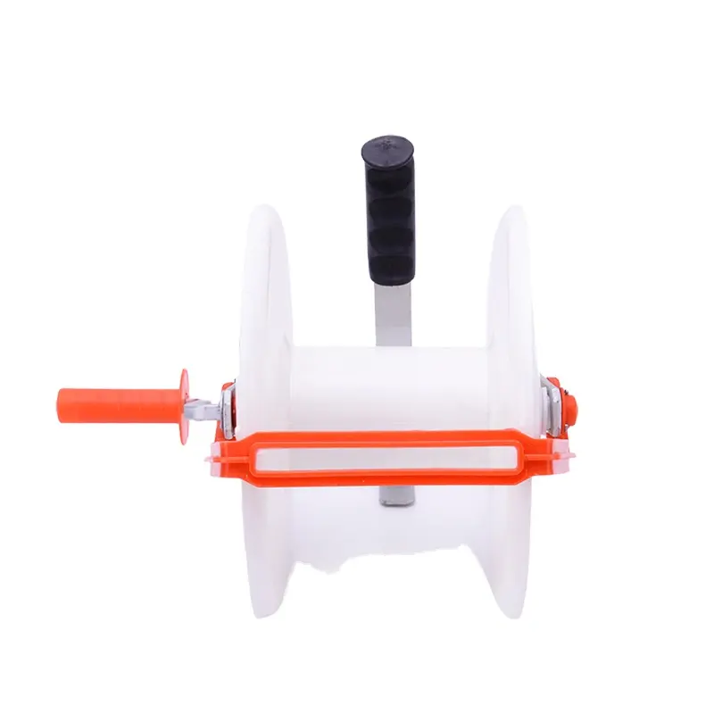 Eco friendly white color PP plastic 1:3 geared electric fence reel for pasture poly wire