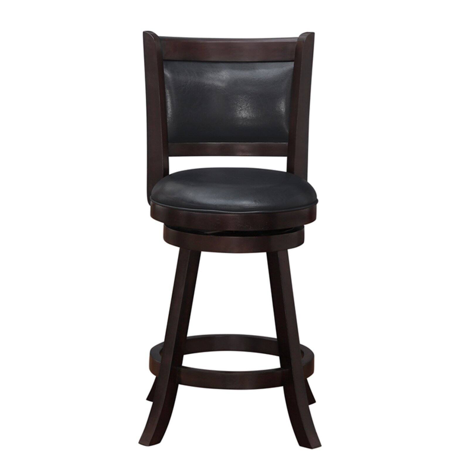 Boraam Rhea 24 Full Back Wood Swivel Counter Stool， Merlot