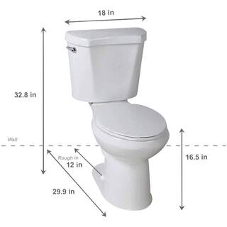 Glacier Bay 2-Piece 1.28 GPF High Efficiency Single Flush Elongated Toilet in White Seat Included (6-Pack) N2428E