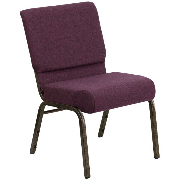 Flash Furniture Plum Fabric Big and Tall Church Chair