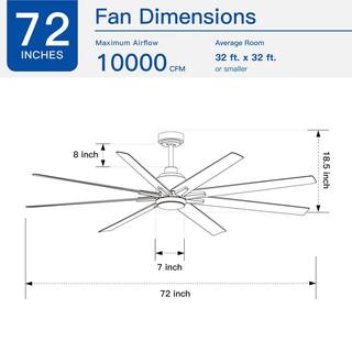 YUHAO 72 in. Integrated LED Indoor Black Windmill Ceiling Fan with DC Motor Remote Control YH1109BK72