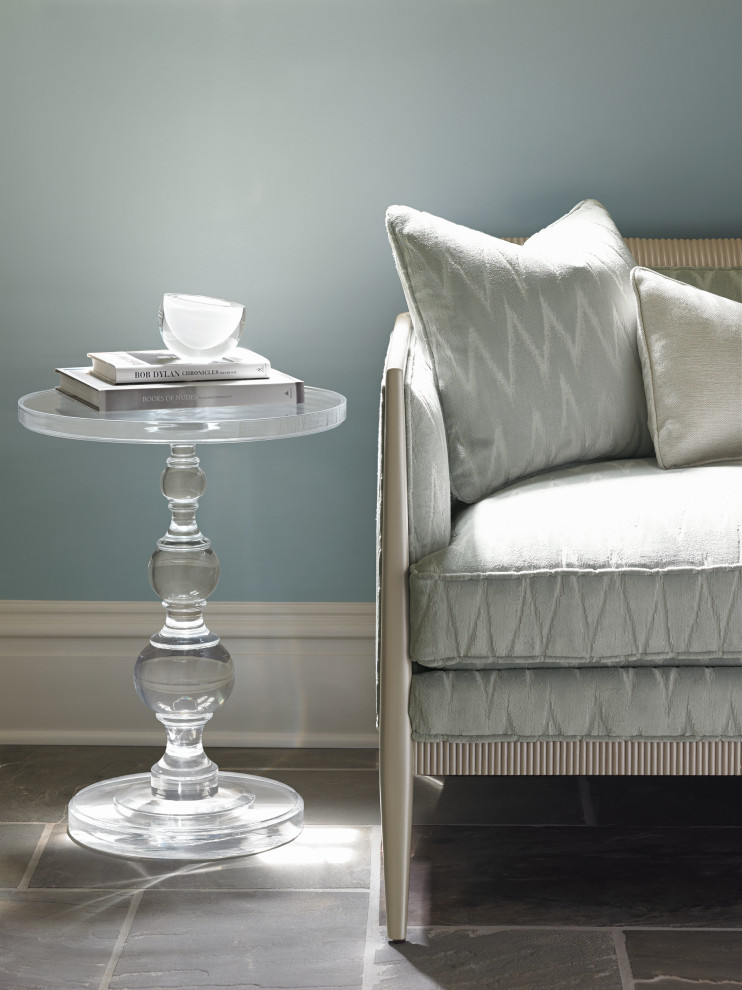 Clearacrylic Pedestal Side Table   Traditional   Side Tables And End Tables   by Caracole  Houzz