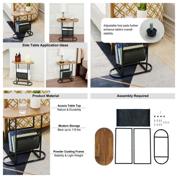 Small Side Tables With Magazines Organizer Storage Space