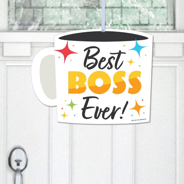 Big Dot Of Happiness Happy Boss x27 s Day Hanging Porch Best Boss Ever Outdoor Decorations Front Door Decor 1 Piece Sign