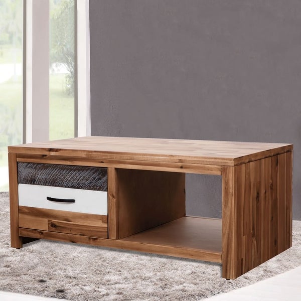 vidaXL Coffee Table Solid Acacia Wood 35.4