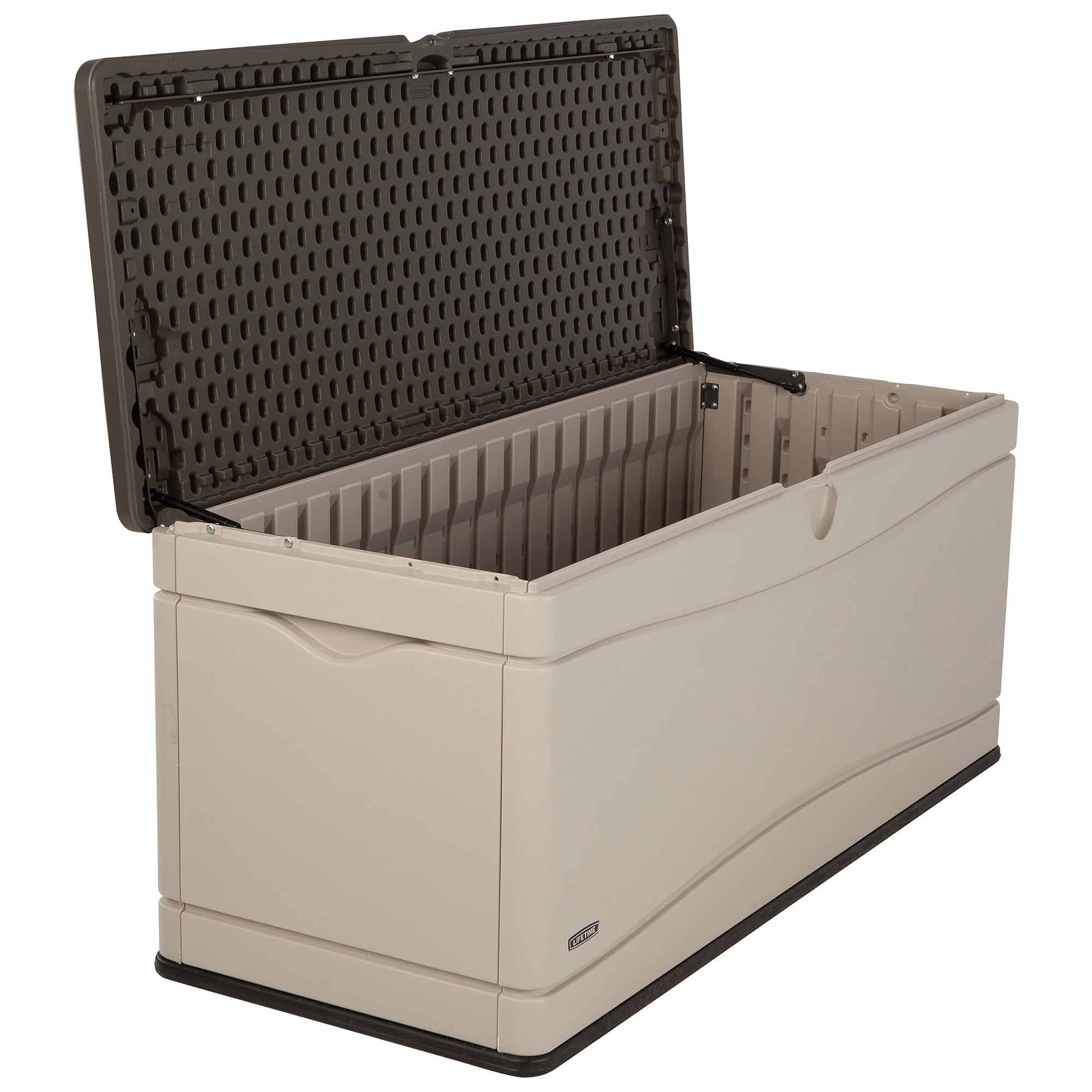 Lifetime Heavy-Duty 130 Gallon Plastic Deck Box, Desert Sand