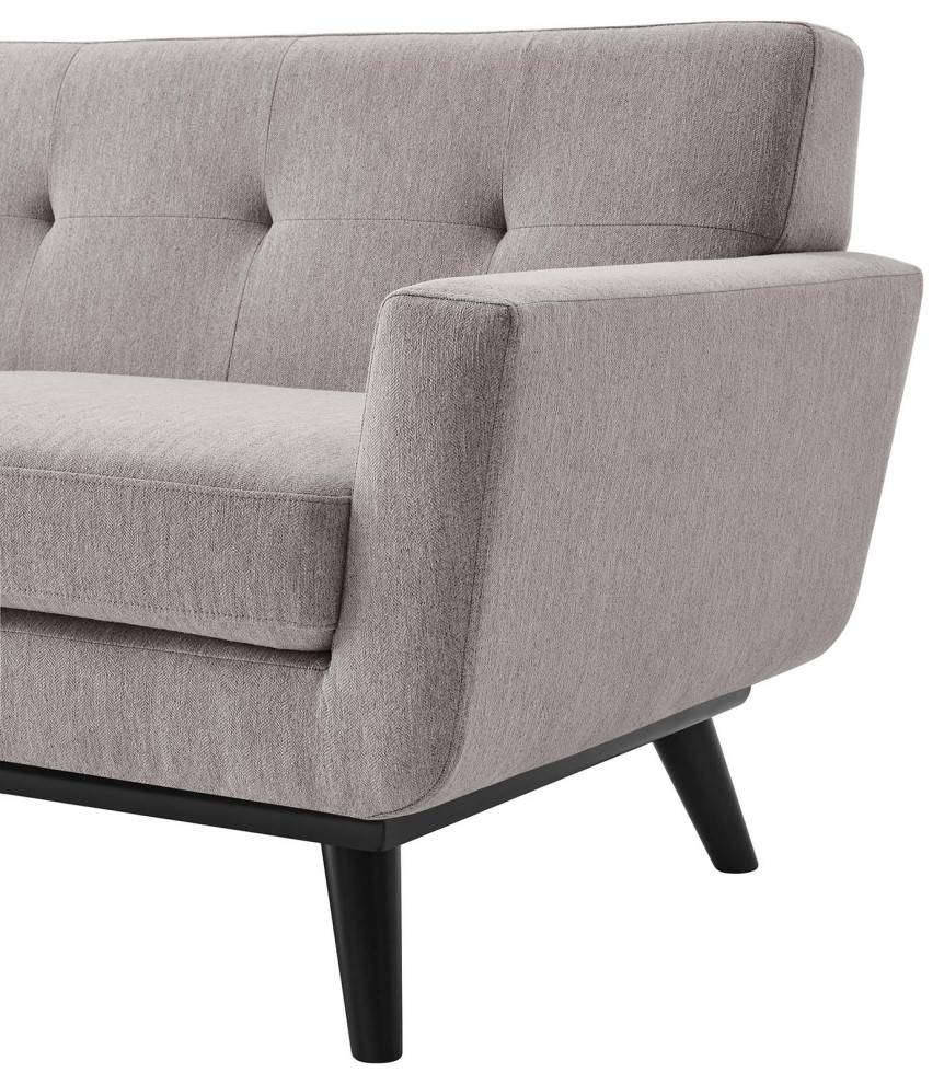 Loveseat Sofa  Beige  Fabric  Modern  Mid Century Hotel Lounge Cafe Lobby   Modern   Loveseats   by House Bound  Houzz